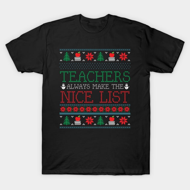 Funny Christmas Teacher Ugly Christmas Xmas T-Shirt by mrsmitful01